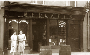 Mellett's Emporium Swinford Co Mayo Ireland in the 1950's